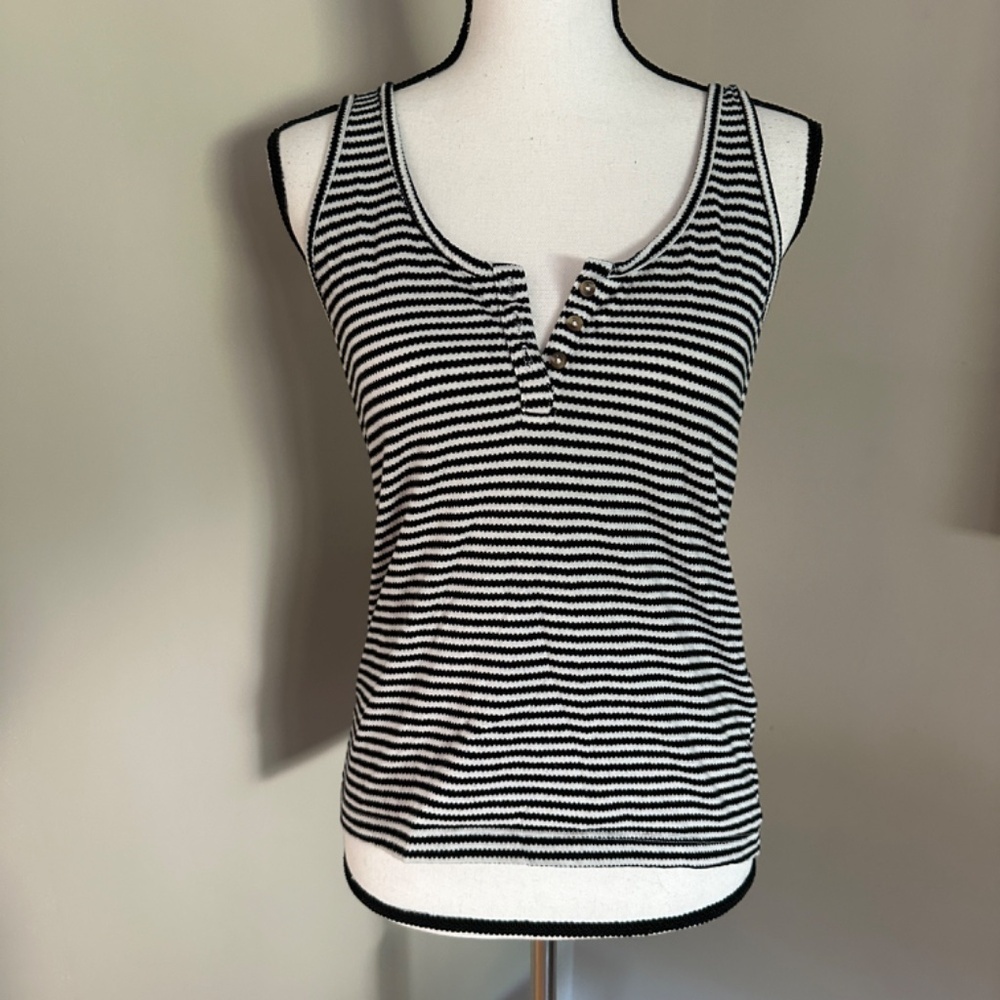 *SONOMA* Black x White Striped Tank Top Size Small
